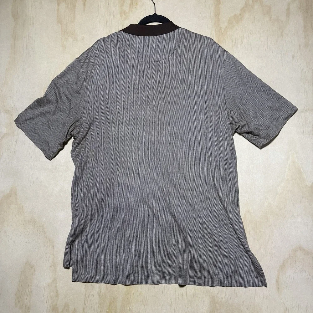 Polo Golf Ralph Lauren Polo Shirt Men's Large Brown Herringbone Cotton